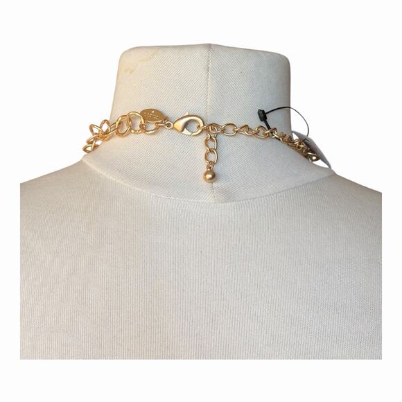 Chico’s NWT Bohemian Statement Necklace Gold Tone Chains Colorful Multi Charm - Picture 8 of 10